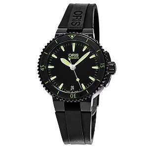 Oris Women's Aquis Black Rubber Strap Swiss Automatic Date Watch 73376524722RS Best Deals & Coupons in America
